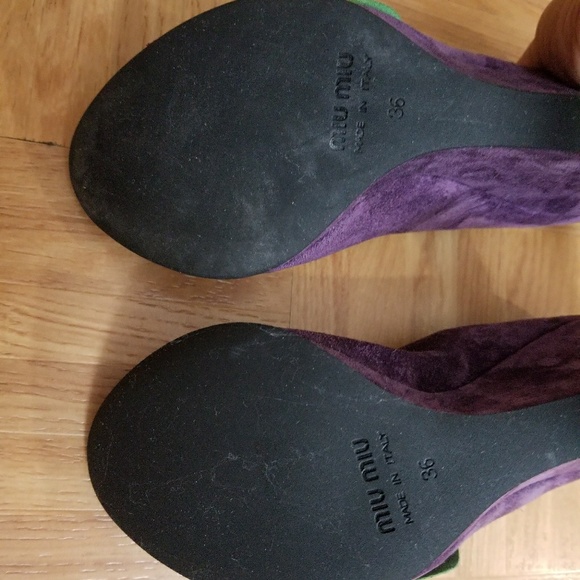 Miu Miu Open Toe Wedge Heels - Picture 3 of 4